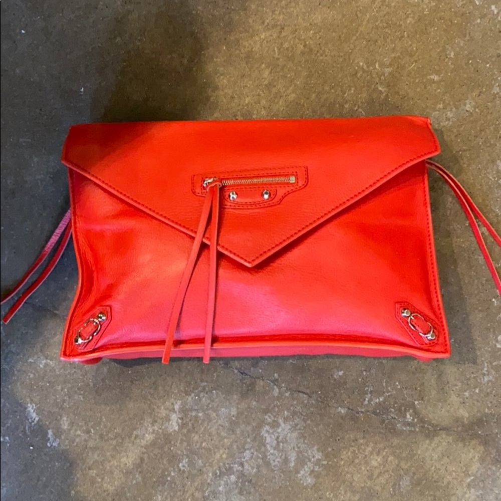 100% authentic Balenciaga red envelope clutch